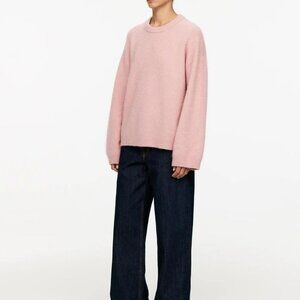 ARKET Baby Pink Alpaca Wool Blend Crew Neck Sweater Size S
